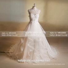 MB16006 Antique Traditional Wedding Dresses With French Lace And Organza Ruffle Design/Exclusive Dresses For Weddings